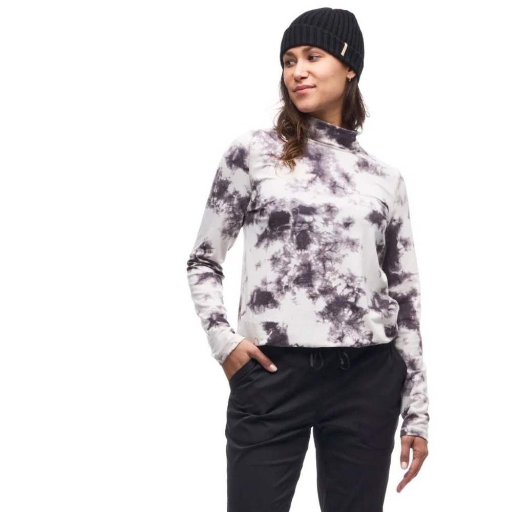 Indyeva Baris Top Womens Medium Winter Cloud Tie Dye Long Sleeve Mock-Neck Shirt